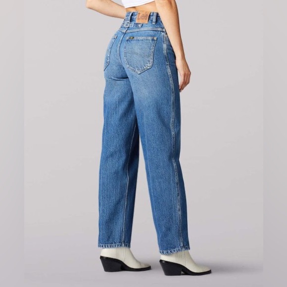 🐭 Peeping Mickey Mouse Lee Vintage Modern High-Rise Relaxed Stovepipe Jeans. - Picture 4 of 12